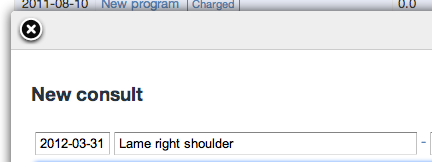 Showing section of new consult form.