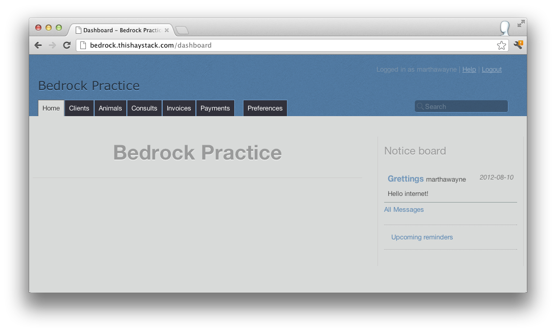 Screenshot of a computer web-browser (Google Chrome) displaying the web-application.